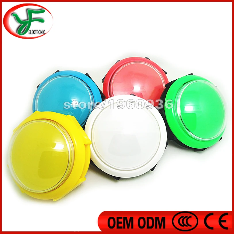 2 pcs/lot of PC material100mm lighted button Illuminated round Push Button with microswitch for arcade game machine | Спорт и