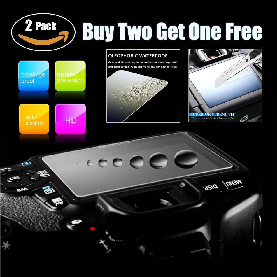 2PCS HD 3 INCH Camera Screen Tempered Glass Screen Protector Film For Canon EOS M 60D 600D 6D 5DII 5D Mark II 5D2 Camera Film
2PCS HD 3 INCH Camera Screen Tempered Glass Screen Protector Film For Canon EOS M 60D 600D 6D 5DII 5D Mark II 5D2 Camera Film