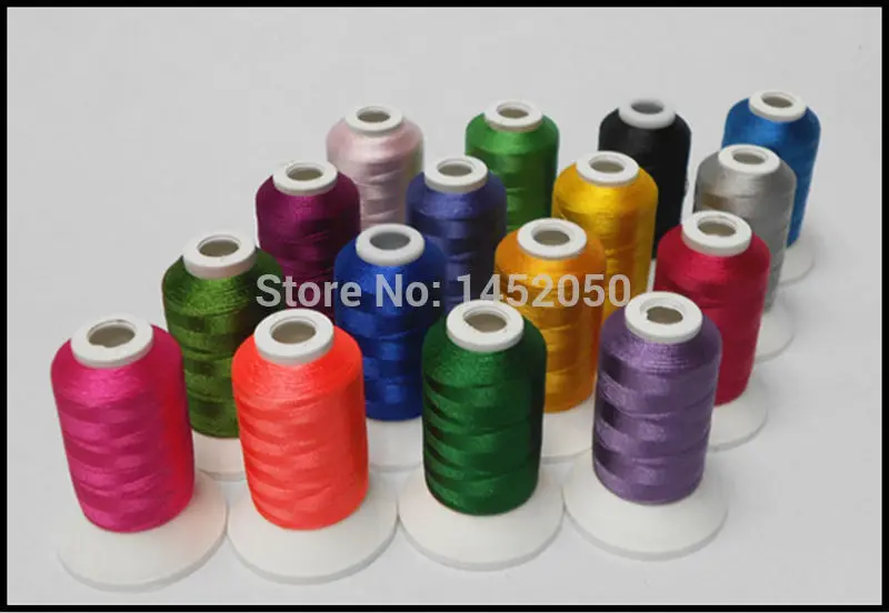 

Computer Machine Embroidery Thread Filament Polyester 500m*16 Summer Series Colors,120d/2 Mini Spool,Low Shrinkage,High Strength