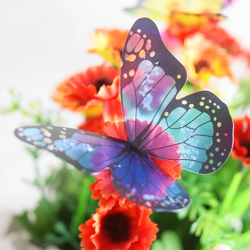 18 шт. прозрачные 3D наклейки на стену в виде бабочки арт наклейка домашние