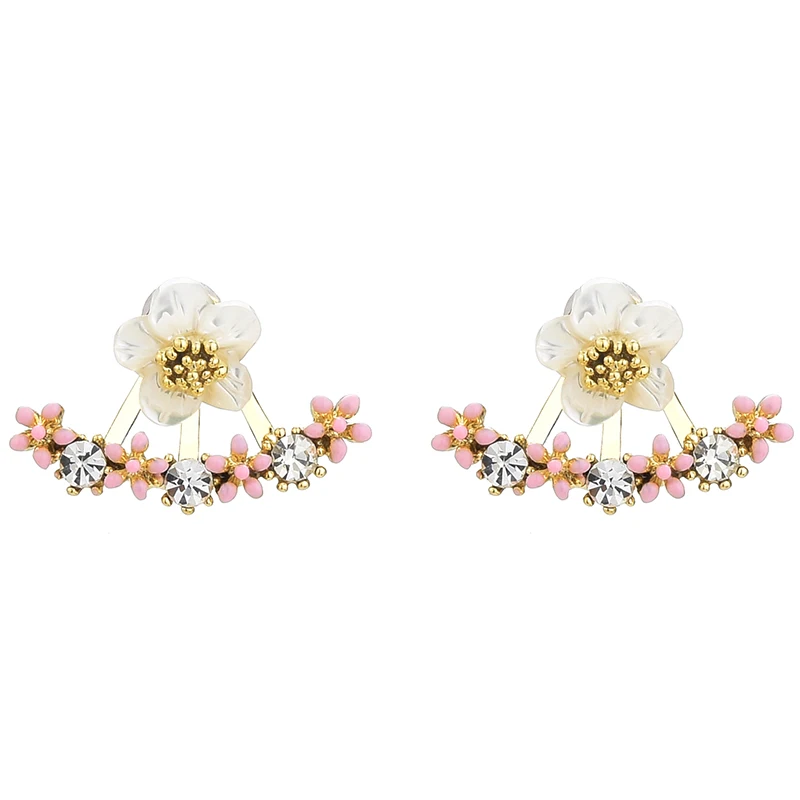 Enamel Pink Daisy Flower Jackets Small Rhinestone Front and Back Women Earrings Gold Color Minimal Cute Delicate Jewelry Gifts
Enamel Pink Daisy Flower Jackets Small Rhinestone Front and Back Women Earrings Gold Color Minimal Cute Delicate Jewelry Gifts