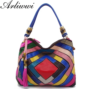 Arliwwi Brand Graceful GENUINE LEATHER Designer Female Colorful Handmade Patchwork Bags Women Bamboo Handle Crossbody Handbag
Arliwwi Brand Graceful GENUINE LEATHER Designer Female Colorful Handmade Patchwork Bags Women Bamboo Handle Crossbody Handbag