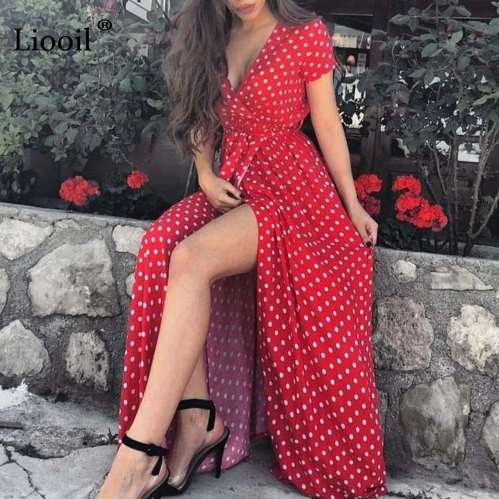 Liooil Casual Loose Dot Print Maxi Dress 2019 Plus Size Summer Split Dress Women V Neck High Waist Black Party Sexy Long Dresses
Liooil Casual Loose Dot Print Maxi Dress 2019 Plus Size Summer Split Dress Women V Neck High Waist Black Party Sexy Long Dresses