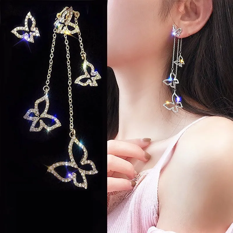 Irregular Long Earrings For Women Girl Heart butterfly Crystal Luxury Party Wedding Gold silver Earrings Jewelry
Irregular Long Earrings For Women Girl Heart butterfly Crystal Luxury Party Wedding Gold silver Earrings Jewelry