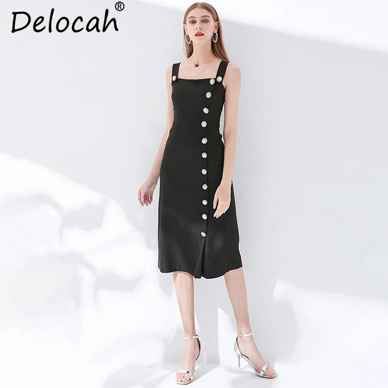 Delocah New 2019 Women Spring Summer Dress Runway Fashion Designer Sexy Spaghetti Strap Backless Elegant Vintage Vacation Dress
Delocah New 2019 Women Spring Summer Dress Runway Fashion Designer Sexy Spaghetti Strap Backless Elegant Vintage Vacation Dress
