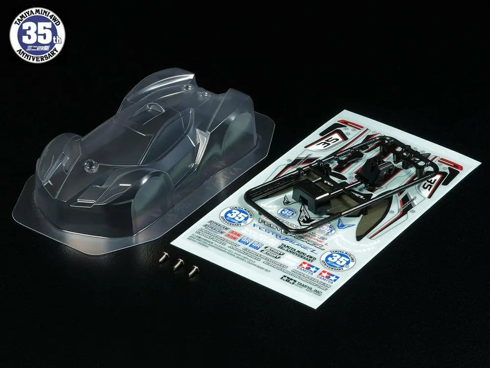 Tamiya 95101 Mini 4WD Body Set Festa Jaune 35th Anniversary Clear L 1/32 | Игрушки и хобби