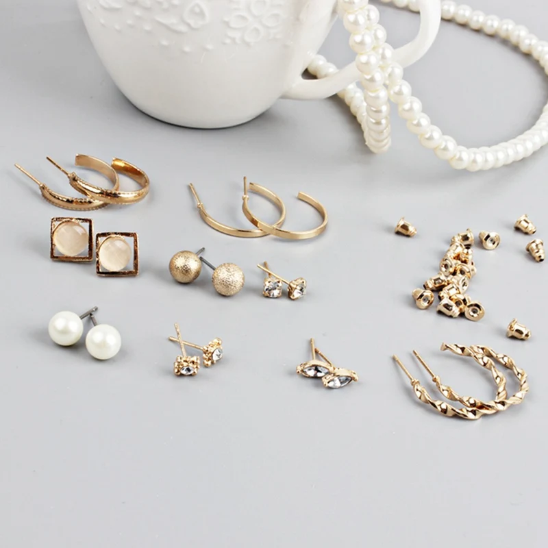 9 Pcs/Set Crystal Heart Gold Color Stud Earrings Tassel Triangle Vintage Silver Color Earring Set For Women Jewelry Oorbellen
9 Pcs/Set Crystal Heart Gold Color Stud Earrings Tassel Triangle Vintage Silver Color Earring Set For Women Jewelry Oorbellen