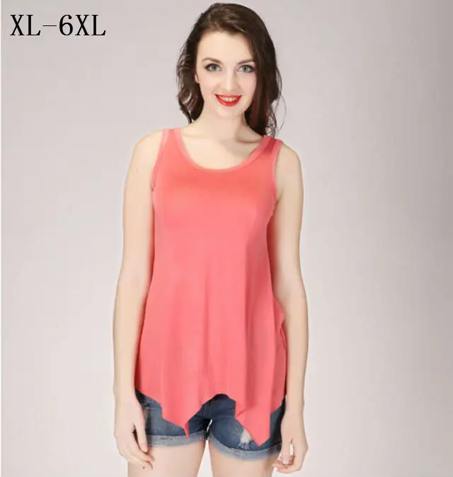 2019 Summer Plus size XL- 5XL 6XL Women Sleeveless Tank Camis Loose Asymmetrical Hem Modal Tees Tops Girls Ladies Vest
2019 Summer Plus size XL- 5XL 6XL Women Sleeveless Tank Camis Loose Asymmetrical Hem Modal Tees Tops Girls Ladies Vest