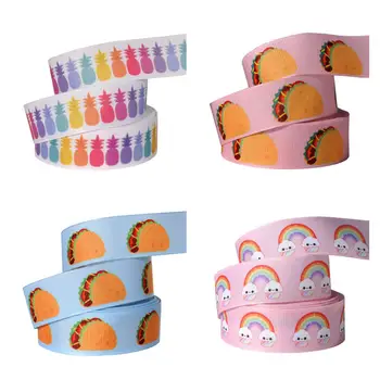 10 yards 1" (25mm) Rainbow Pineapple Food Tacos Printed Grosgrain Ribbons DIY Handmade Materials Holiday Party Gift Decorations
10 yards 1" (25mm) Rainbow Pineapple Food Tacos Printed Grosgrain Ribbons DIY Handmade Materials Holiday Party Gift Decorations