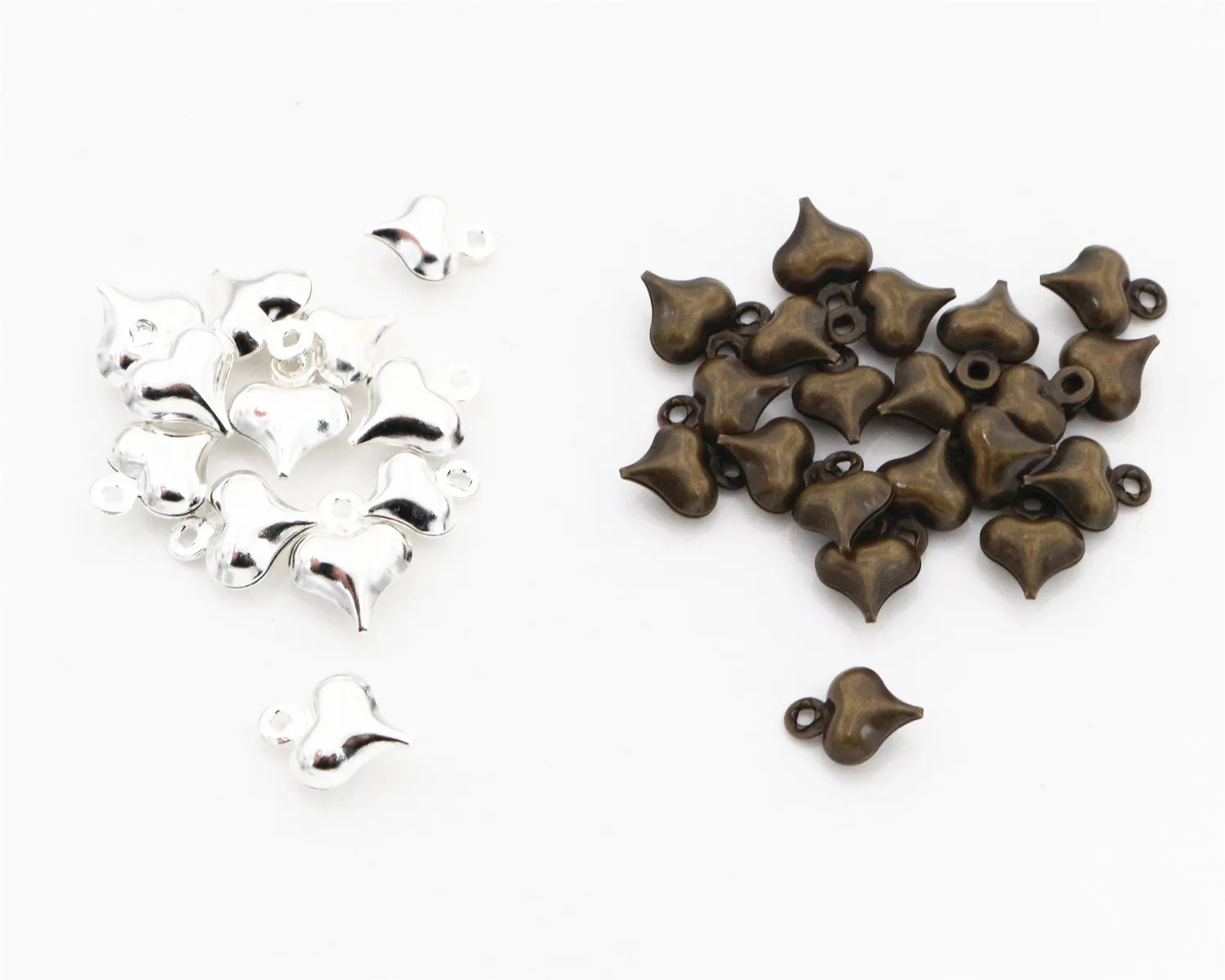 10x8mm 50pcs Antique Bronze and Bright Silver Plated Heart Handmade Charms Pendant:DIY for bracelet necklace
10x8mm 50pcs Antique Bronze and Bright Silver Plated Heart Handmade Charms Pendant:DIY for bracelet necklace