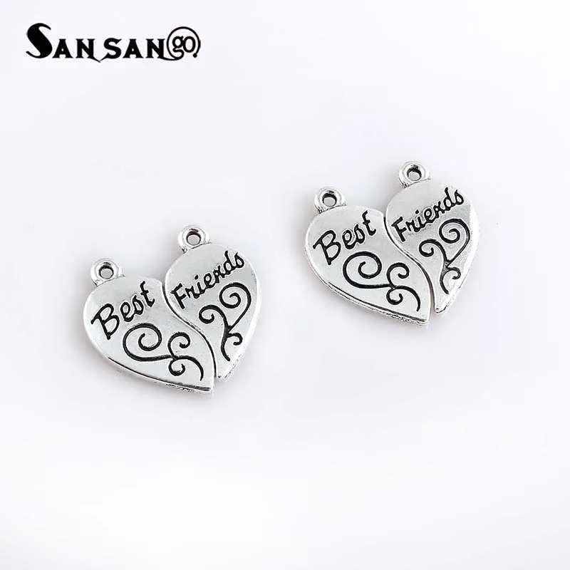 10pairs New Arrival Heart Split Best Friend Charm Puzzle Combination Couple Pendants For DIY Necklace Bracelet Jewelry Gift
10pairs New Arrival Heart Split Best Friend Charm Puzzle Combination Couple Pendants For DIY Necklace Bracelet Jewelry Gift