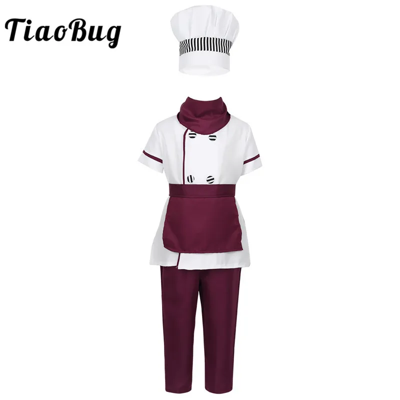 TiaoBug Unisex Kids Chef Uniform Kitchen Cook Jacket with Pants Apron Bib Hat Set Boys Girls Children Halloween Cosplay Costume
TiaoBug Unisex Kids Chef Uniform Kitchen Cook Jacket with Pants Apron Bib Hat Set Boys Girls Children Halloween Cosplay Costume