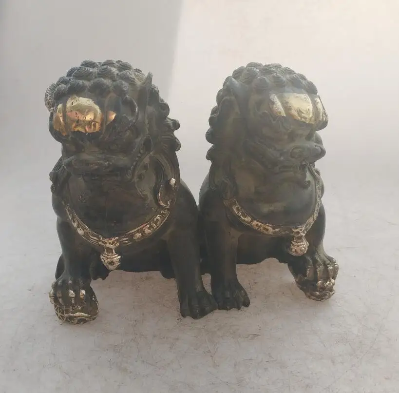 Collection chinese Handmade old bronze Gilt lion statue, Home Decoration antique sculpture
Collection chinese Handmade old bronze Gilt lion statue, Home Decoration antique sculpture