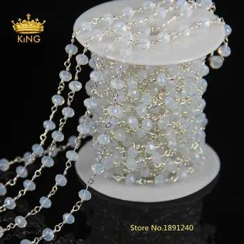 Hot ! White Opal Crystal Quartz Faceted Beaded Rosary Chains Gold Plated Silver Plated or Brass Plated Chain Necklace JD0141
Hot ! White Opal Crystal Quartz Faceted Beaded Rosary Chains Gold Plated Silver Plated or Brass Plated Chain Necklace JD0141