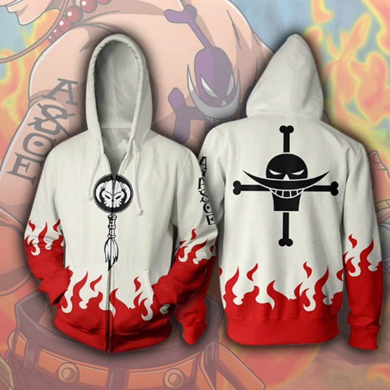 Аниме ONE PIECE Portgas D Ace Косплей Костюм 3D принт толстовка мужская и женская