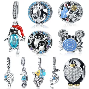 INBEAUT 100% 925 Sterling Silver Cute Dolphin Sea Horse Fish Beads CZ Penguin Crab Charm fit Pandora Bracelet Ocean Collection
INBEAUT 100% 925 Sterling Silver Cute Dolphin Sea Horse Fish Beads CZ Penguin Crab Charm fit Pandora Bracelet Ocean Collection