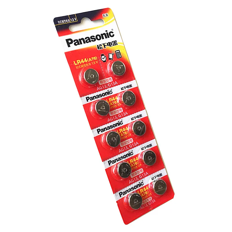 10pc PANASONIC LR44 A76 AG13 0%Hg SR1154 357 LR 44 1.5V Cell battery batteries For calculator 0%Hg
10pc PANASONIC LR44 A76 AG13 0%Hg SR1154 357 LR 44 1.5V Cell battery batteries For calculator 0%Hg