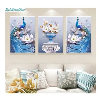 DIY 5D Painting Diamond Blue Peacock Embroidery Triple Diamond Painting Round/Square Cross Embroidery Mosaic Decoration
DIY 5D Painting Diamond Blue Peacock Embroidery Triple Diamond Painting Round/Square Cross Embroidery Mosaic Decoration