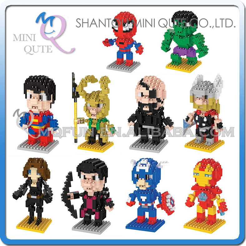10pcs/lot Mini Qute 3d Marvel Avenger Super hero diamond plastic building block cartoon movie model kids boy educational toy
10pcs/lot Mini Qute 3d Marvel Avenger Super hero diamond plastic building block cartoon movie model kids boy educational toy