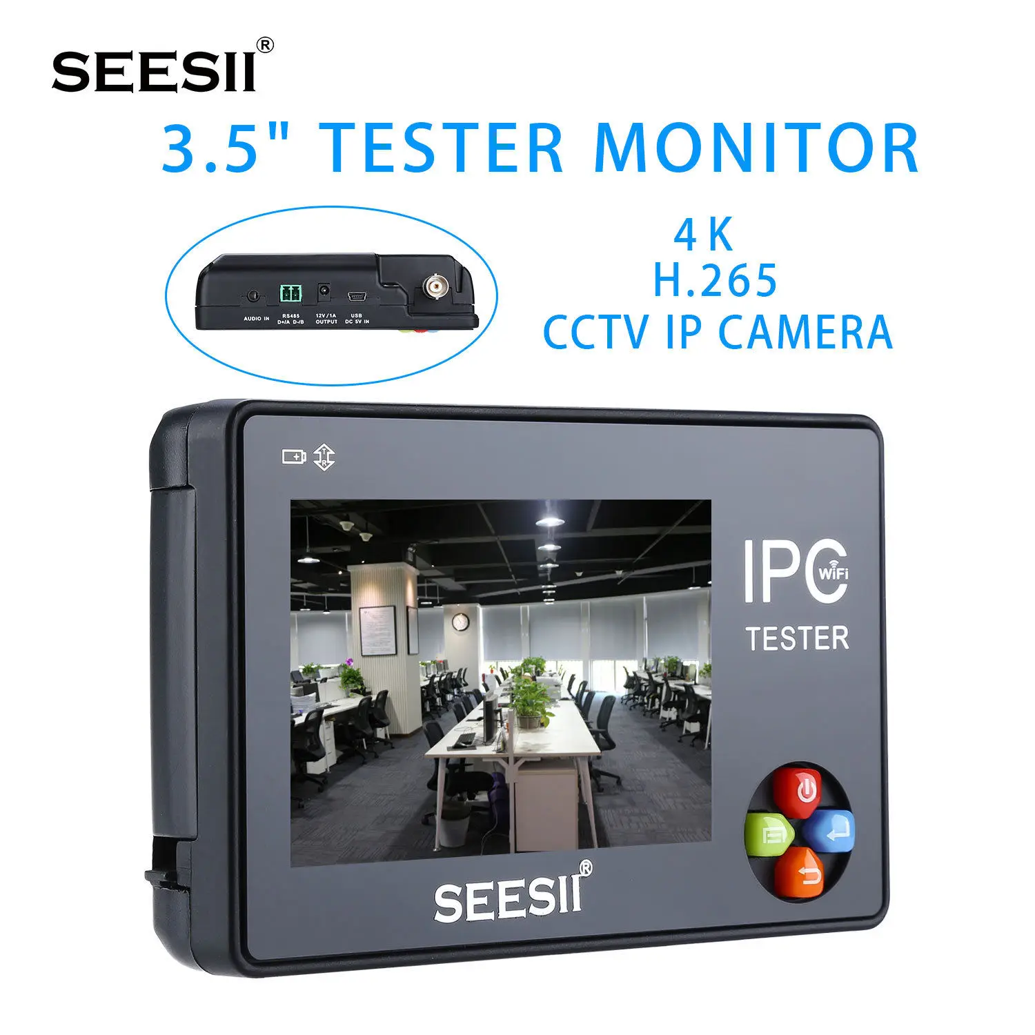 SEESII 3.5inch 4K CCTV IP Camera Tester Monitor Analog CVBS Test ONVIF PTZ Control Touch Screen Video Monitor
SEESII 3.5inch 4K CCTV IP Camera Tester Monitor Analog CVBS Test ONVIF PTZ Control Touch Screen Video Monitor