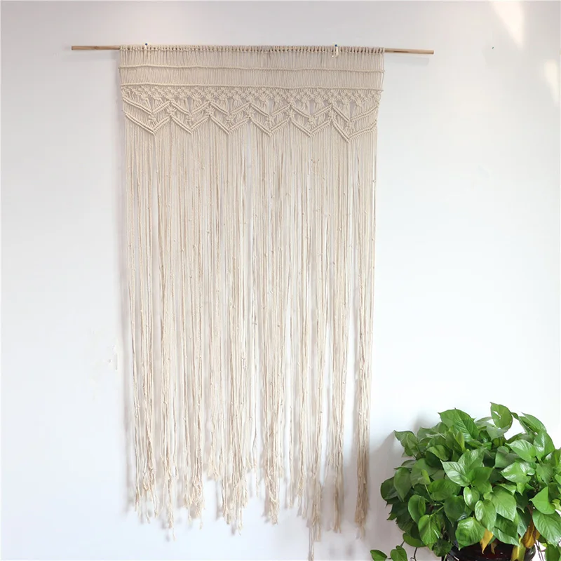 180x90cm Handmade Curtain Cotton Wall Hanging Curtains Decor Macrame Tapestry Art Door Room Divide for Wedding Living Room
180x90cm Handmade Curtain Cotton Wall Hanging Curtains Decor Macrame Tapestry Art Door Room Divide for Wedding Living Room