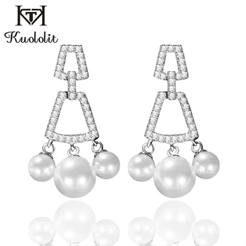 Kuololit Solid 925 Sterling Silver Drop Earrings for Women Fresh Water Pearl Earrings Wedding Women's Day Romantic Fine Jewelry
Kuololit Solid 925 Sterling Silver Drop Earrings for Women Fresh Water Pearl Earrings Wedding Women's Day Romantic Fine Jewelry
