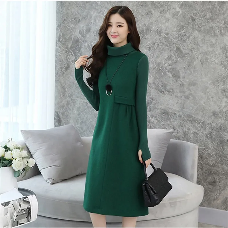 2018 Autumn New Women Soild Warm Dress Wool Blend Dresses Casual Long Sleeve Turtleneck Winter Dress
2018 Autumn New Women Soild Warm Dress Wool Blend Dresses Casual Long Sleeve Turtleneck Winter Dress