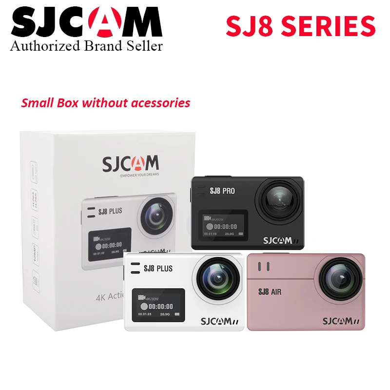 

In Stock (Small Box)SJCAM SJ8 Pro/SJ8 Plus/SJ8 Air Action Camera 1296P 4K 30fps / 60fps Sports DV Remote Control Helmet Camera