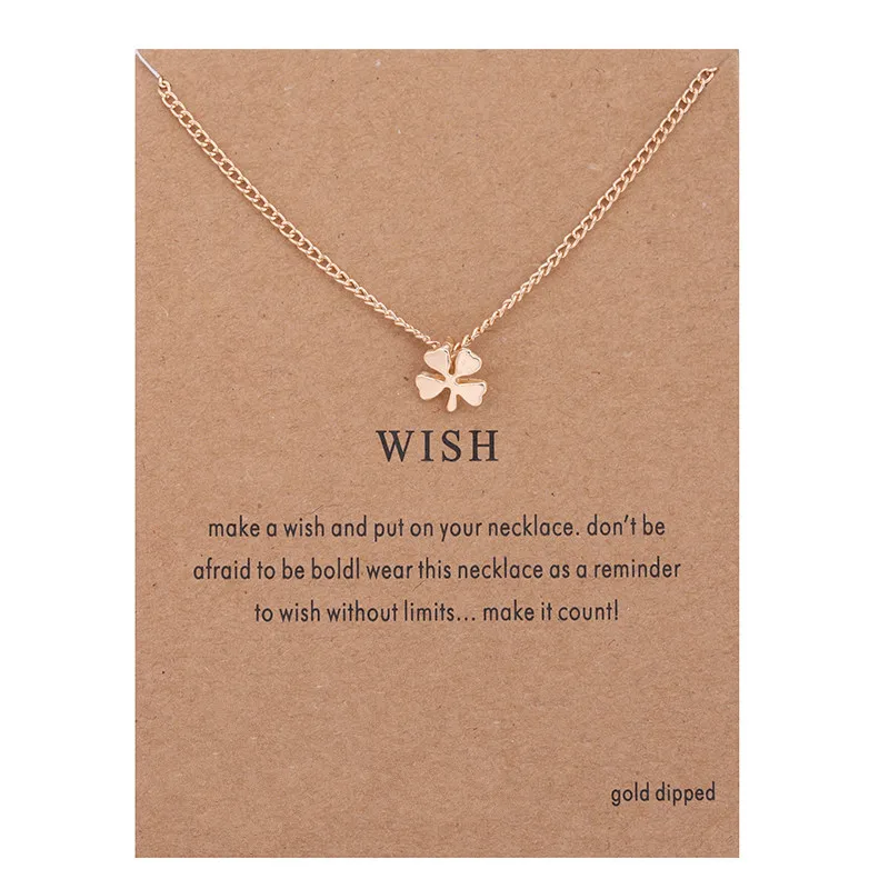 

Hot Sale Sparkling Wish Circle Pendant necklace gold-color Clavicle Chains Statement Necklace Women Jewelry(Has card)