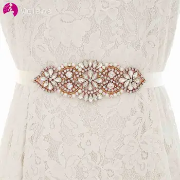 MOLANS Gorgeous Rose Gold Diamonds Opals Bride Belts for Wedding Dress Water Drill Bow Fabric Ribbon for Female Gown Accessories
MOLANS Gorgeous Rose Gold Diamonds Opals Bride Belts for Wedding Dress Water Drill Bow Fabric Ribbon for Female Gown Accessories
