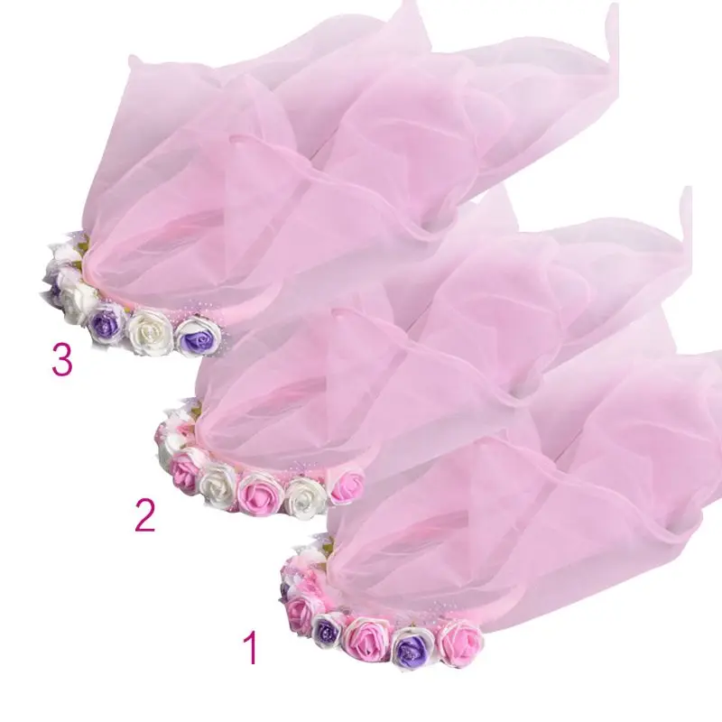 Children Girls Wedding Hair Hoop Contrast Color Foam Rose Flower Hair Wreath Double Layer Tulle Veils Garland Party Headband 3 C
Children Girls Wedding Hair Hoop Contrast Color Foam Rose Flower Hair Wreath Double Layer Tulle Veils Garland Party Headband 3 C