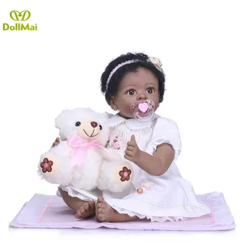 Black baby doll reborn 55cm soft silicone reborn babies girl dolls cotton body with bear plush children bebe gift reborn doll
Black baby doll reborn 55cm soft silicone reborn babies girl dolls cotton body with bear plush children bebe gift reborn doll