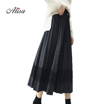 New Winter Women Long Pleated Skirt Fashion Lace Patchwork Woollen Skirts 2018 Korean Female Solid High Waist Vintage Skirts
New Winter Women Long Pleated Skirt Fashion Lace Patchwork Woollen Skirts 2018 Korean Female Solid High Waist Vintage Skirts