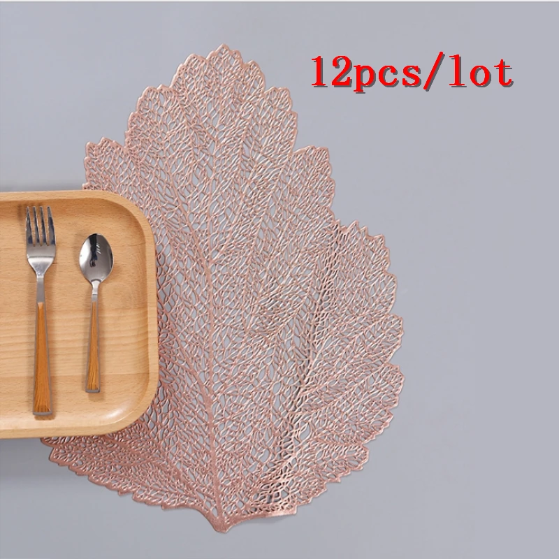 12pcs hotel PVC hollow non-slip table leaves placemats environmental heat insulation dining table coaster decorations
12pcs hotel PVC hollow non-slip table leaves placemats environmental heat insulation dining table coaster decorations