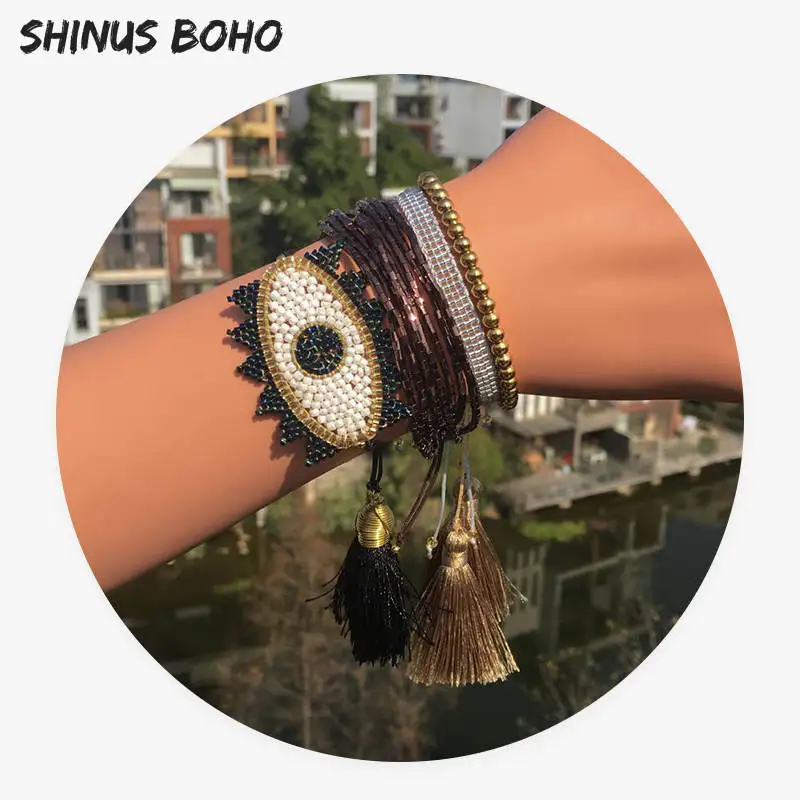 SHINUSBOHO Men Charm Lucky Jewelry Delicas Beads pulseras Miyuki Evil Eye Bracelet for Women Multi Layer Eye Bileklik
SHINUSBOHO Men Charm Lucky Jewelry Delicas Beads pulseras Miyuki Evil Eye Bracelet for Women Multi Layer Eye Bileklik