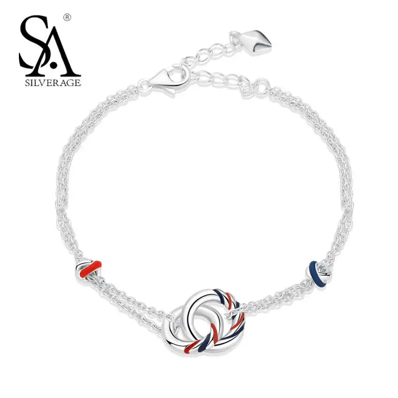 SA SILVERAGE Real 925 Sterling Silver Europa Chain Bracelet Simple Temperament Birthday Gift Bracelets For Woman 2018 New 
SA SILVERAGE Real 925 Sterling Silver Europa Chain Bracelet Simple Temperament Birthday Gift Bracelets For Woman 2018 New