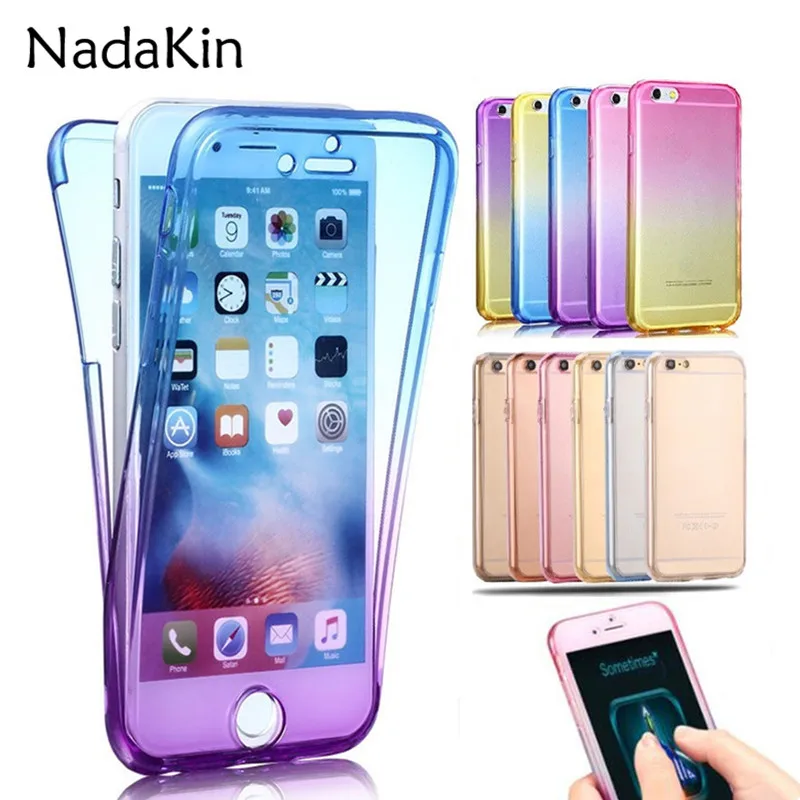 Gradient 360 Degree Full Body Front Back Soft Transparent Silicone TPU Case Cover For iPhone 5 5S SE 5SE 6 6S 7 8 Plus X Fundas
Gradient 360 Degree Full Body Front Back Soft Transparent Silicone TPU Case Cover For iPhone 5 5S SE 5SE 6 6S 7 8 Plus X Fundas