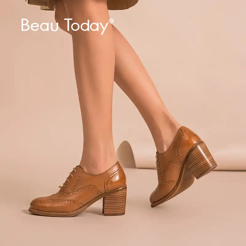 brogues with heel womens