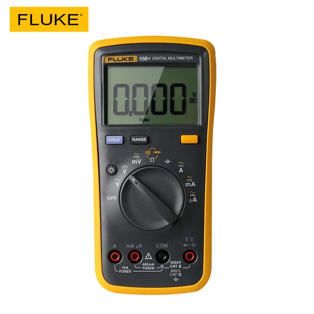 Fluke 15B+ Digital Multimeter Auto Range 4000 Counts AC/DC Voltage Current Resistance Meter Capacitance Frequency Tester
Fluke 15B+ Digital Multimeter Auto Range 4000 Counts AC/DC Voltage Current Resistance Meter Capacitance Frequency Tester