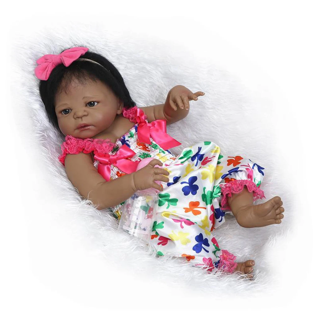 Kids Birthday Christmas Gift - Full Silicone 22inch Reborn Baby Girl Doll African American Doll - Black Skin Tone
Kids Birthday Christmas Gift - Full Silicone 22inch Reborn Baby Girl Doll African American Doll - Black Skin Tone