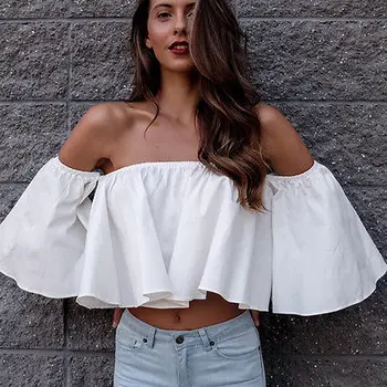 f 2017 FashionWomen Ladies Blouses off the shoulder Butterfly Sleeve Tops Short Shirts Summer Loose Tops
f 2017 FashionWomen Ladies Blouses off the shoulder Butterfly Sleeve Tops Short Shirts Summer Loose Tops