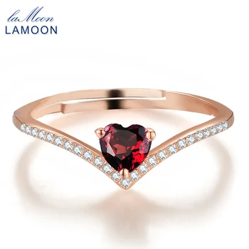 LAMOON 100% Natural Heart Cut Red Garnet Rings for Women 925 Sterling Silver Jewelry Rose Gold Romantic Wedding Bands Ring RI003
LAMOON 100% Natural Heart Cut Red Garnet Rings for Women 925 Sterling Silver Jewelry Rose Gold Romantic Wedding Bands Ring RI003