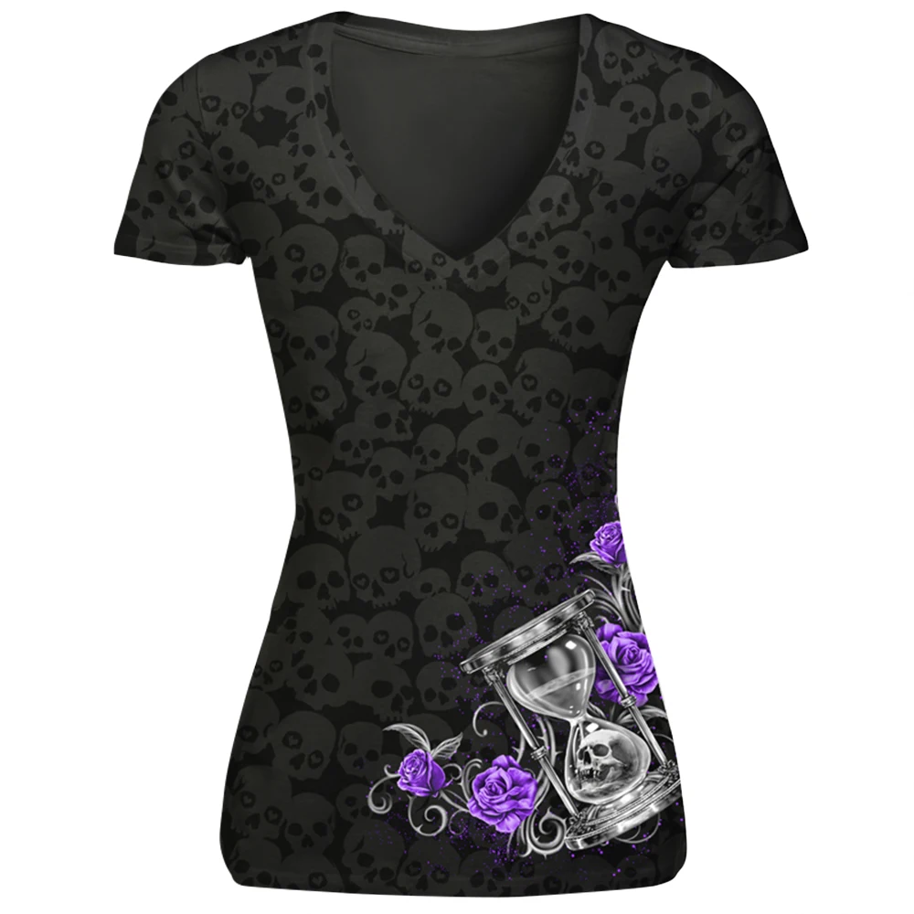 Flower Skull 3d Print Tshirt Women Short Sleeve V-Neck Tee Shirt Black Shirt Casual Korean Clothes Shirts Workout Tops Roupas
Flower Skull 3d Print Tshirt Women Short Sleeve V-Neck Tee Shirt Black Shirt Casual Korean Clothes Shirts Workout Tops Roupas