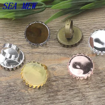 SEA MEW 10 PCS 25mm Round Cabochon Base Metal Copper Crown Ring Setting Bezel Blank Adjustable Ring For Jewelry Making
SEA MEW 10 PCS 25mm Round Cabochon Base Metal Copper Crown Ring Setting Bezel Blank Adjustable Ring For Jewelry Making