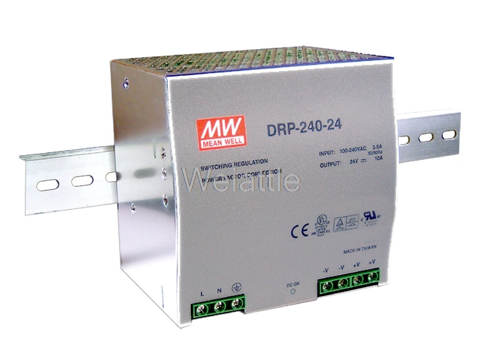 

MEAN WELL original DRP-240-24 24V 10A meanwell DRP-240 24V 240W Single Output Industrial DIN Rail Power Supply