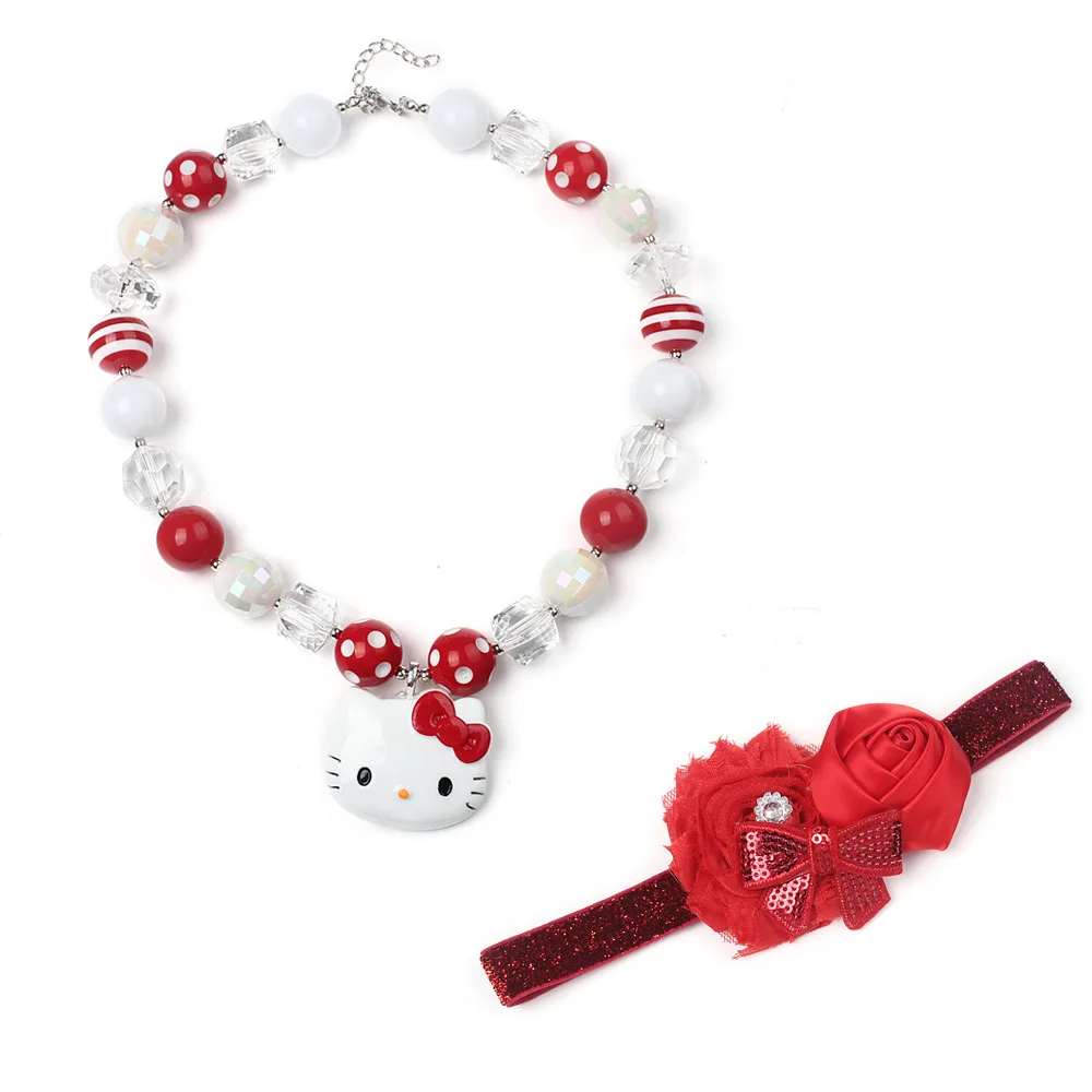 Child Apparel Accessories Hello Kitty Charm Pendant Adorable Girls Chunky Necklace Headbands Bubblegum Jewelry Sets Fancy WX15
Child Apparel Accessories Hello Kitty Charm Pendant Adorable Girls Chunky Necklace Headbands Bubblegum Jewelry Sets Fancy WX15