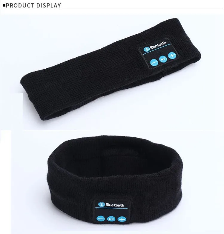 20PCS/Lot Wireless Bluetooth Music Headband V3.0 Magic Hat Knitted Sports Anti-sweat Headphones Earphones Wireless Mic Free DHL