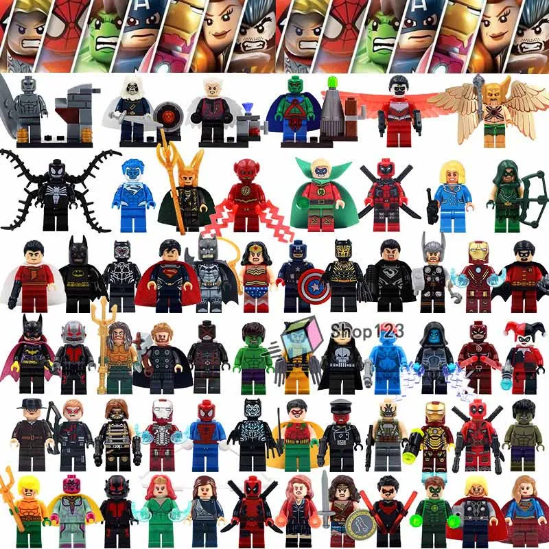 62pcs/lot Building Blocks Marvel endgame Super Heroes Spiderman Hulk Thor Flash Man DC Batman Deadpool Toys for Children
62pcs/lot Building Blocks Marvel endgame Super Heroes Spiderman Hulk Thor Flash Man DC Batman Deadpool Toys for Children