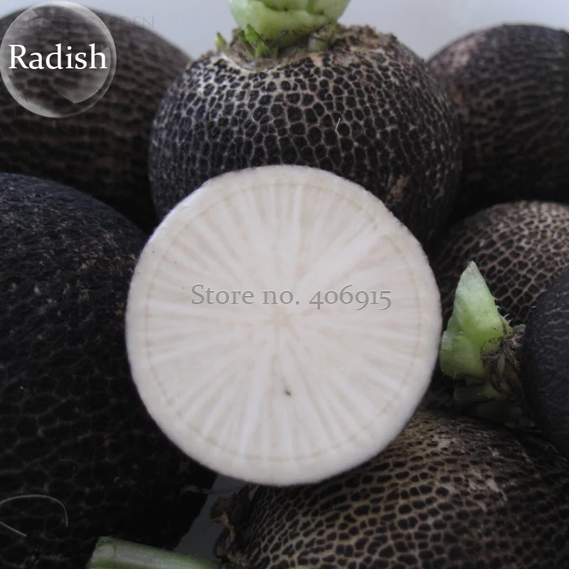 Heirloom Rare Black Small Fruit Radish with White meat, 100 seeds, delicious healthy edible turnip vegetables E3593
