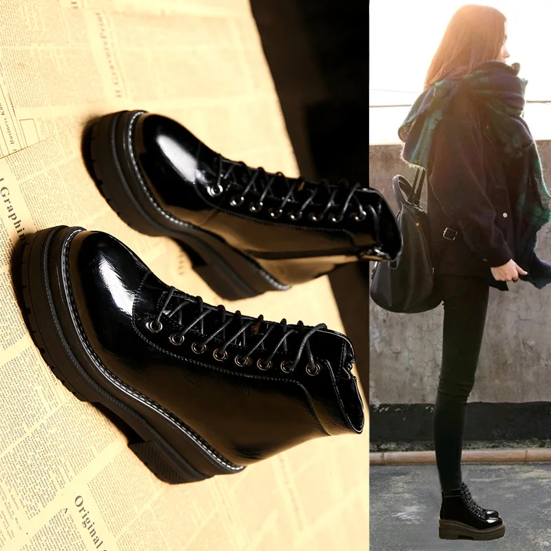 New Women Ankle Boots 6 CM High Heels Leather Shoes Lace up Zip Woman Winter Autumn Flat Platform Boots Size 35-39
New Women Ankle Boots 6 CM High Heels Leather Shoes Lace up Zip Woman Winter Autumn Flat Platform Boots Size 35-39
